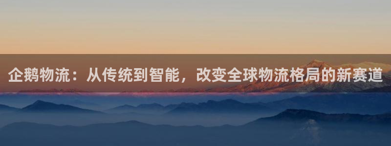旺财28平台注册：企鹅物流：从传统到